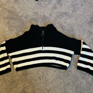 Long sleeve crop top pullover over sized